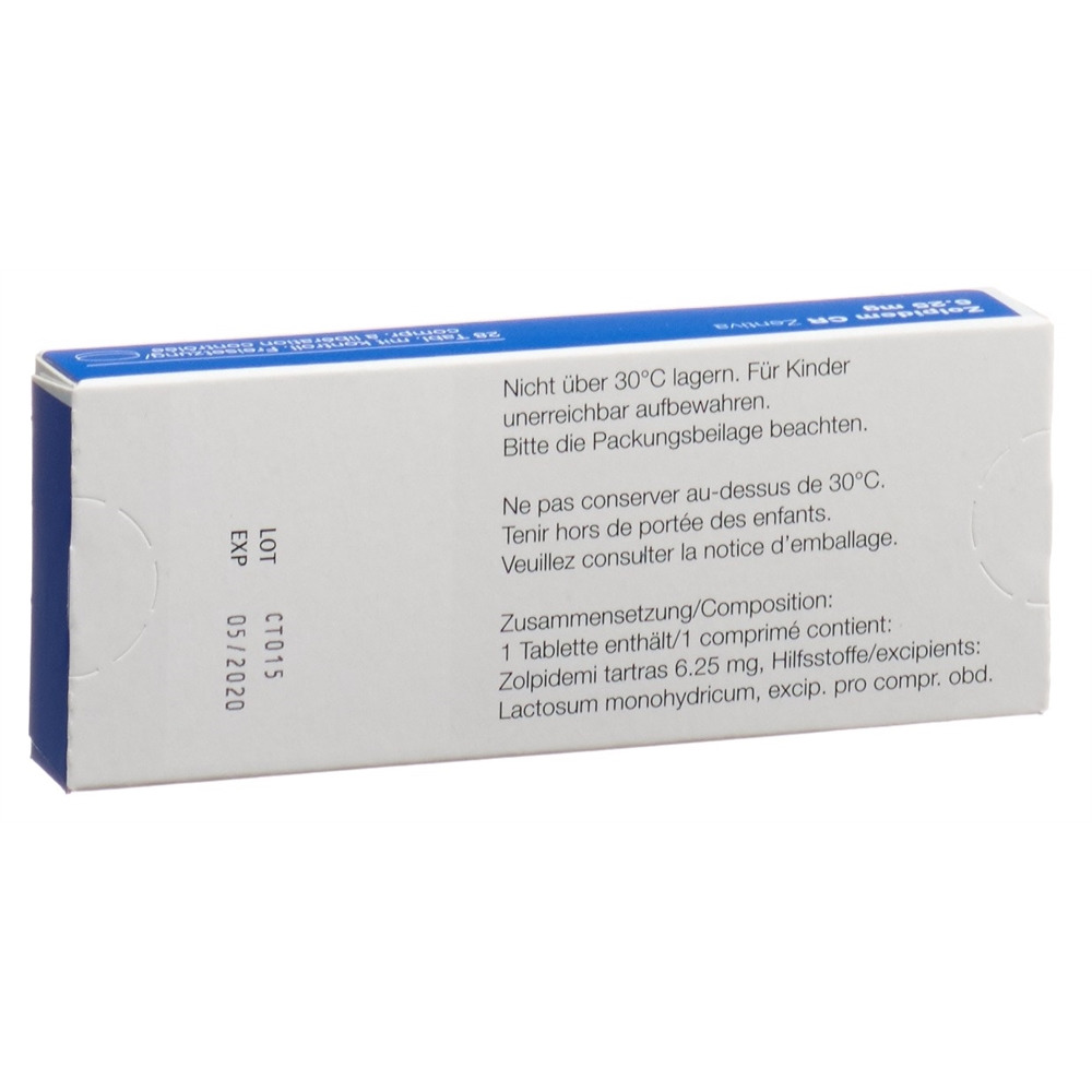 Zolpidem CR Zentiva 6,25 mg, Tabletten mit kontrollierter Wirkstoff-Freigabe