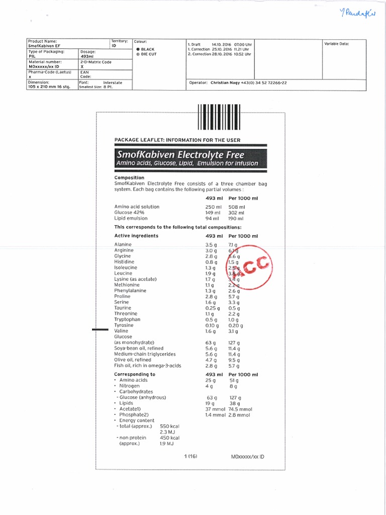 SmofKabiven EF, Infusionsemulsion 986 ml