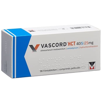 VASCORD HCT cpr pell 40/5/25 mg 98 pce