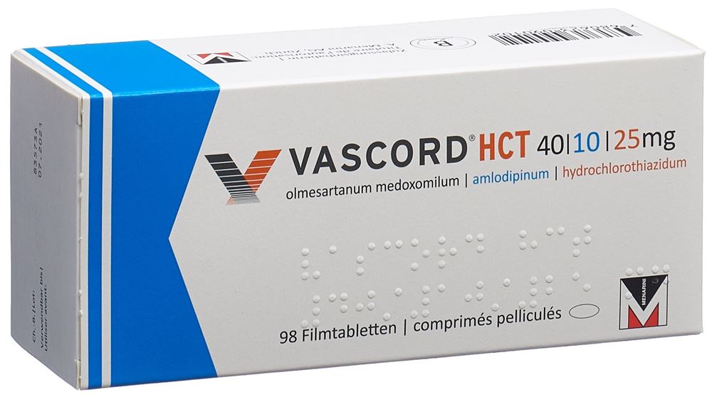 VASCORD HCT cpr pell 40/10/25 mg 98 pce