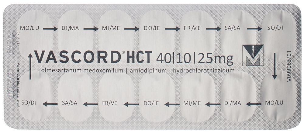 VASCORD HCT cpr pell 40/10/25 mg 98 pce