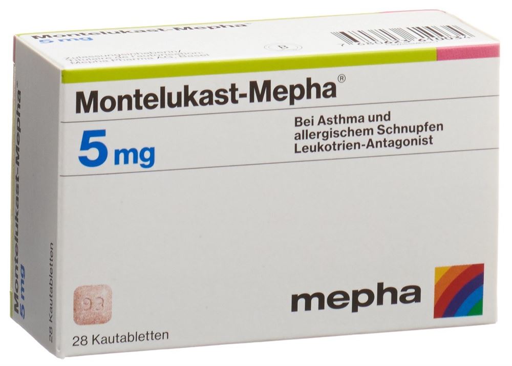 MONTELUKAST Mepha cpr croquer 5 mg 28 pce