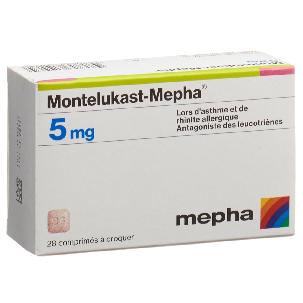 MONTELUKAST Mepha cpr croquer 5 mg 28 pce
