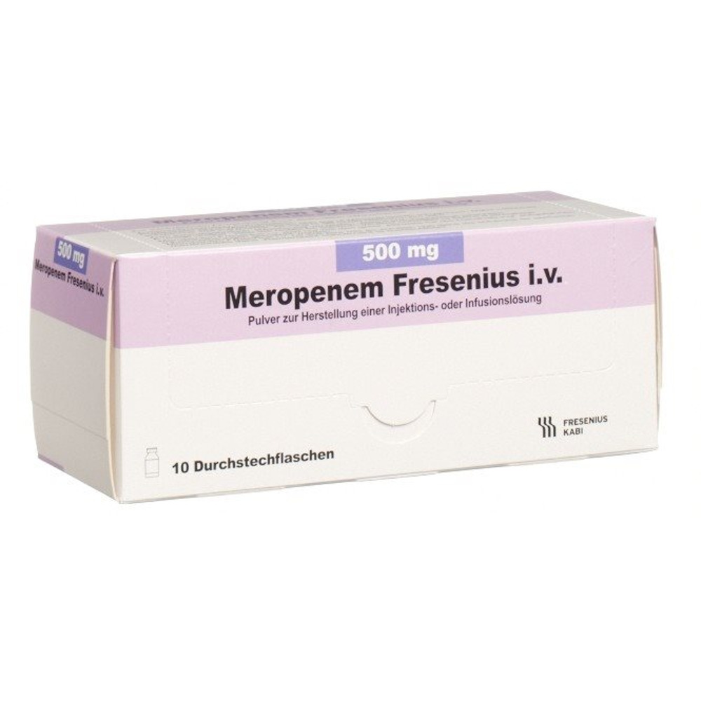 MEROPENEM Fresenius i.v. subst sèche 500 mg 10 pce
