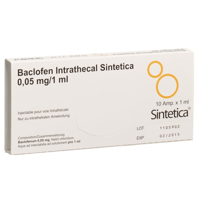 Baclofen Sintetica Intrathecal 40mg/20ml, solution injectable