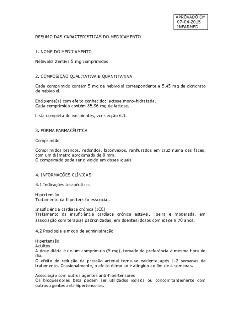 Nebivolol Zentiva, Tabletten