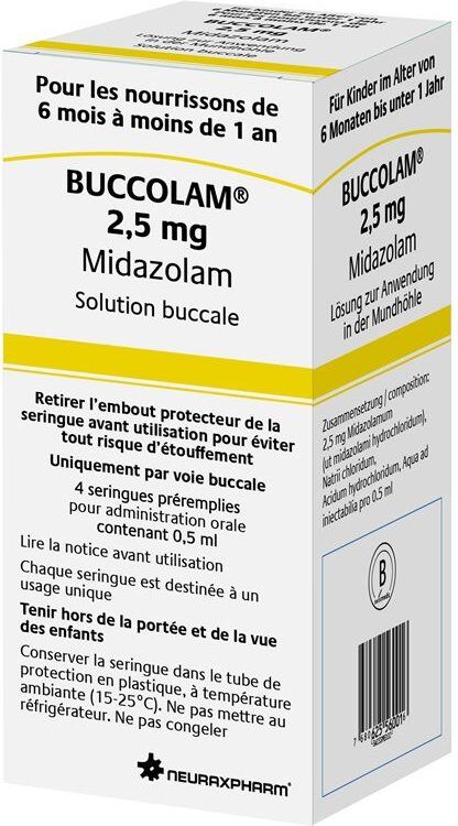 Buccolam 2.5mg/0.5mL, Lösung zur Anwendung in der Mundhöhle