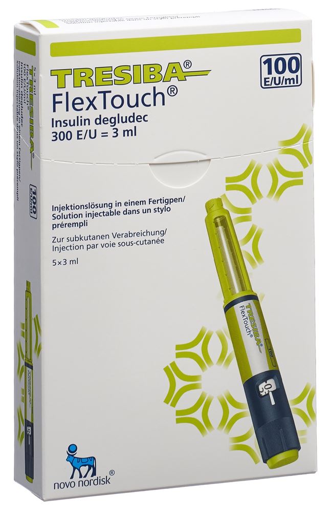 TRESIBA FlexTouch 100 U/ml 5 stylo pré 3 ml