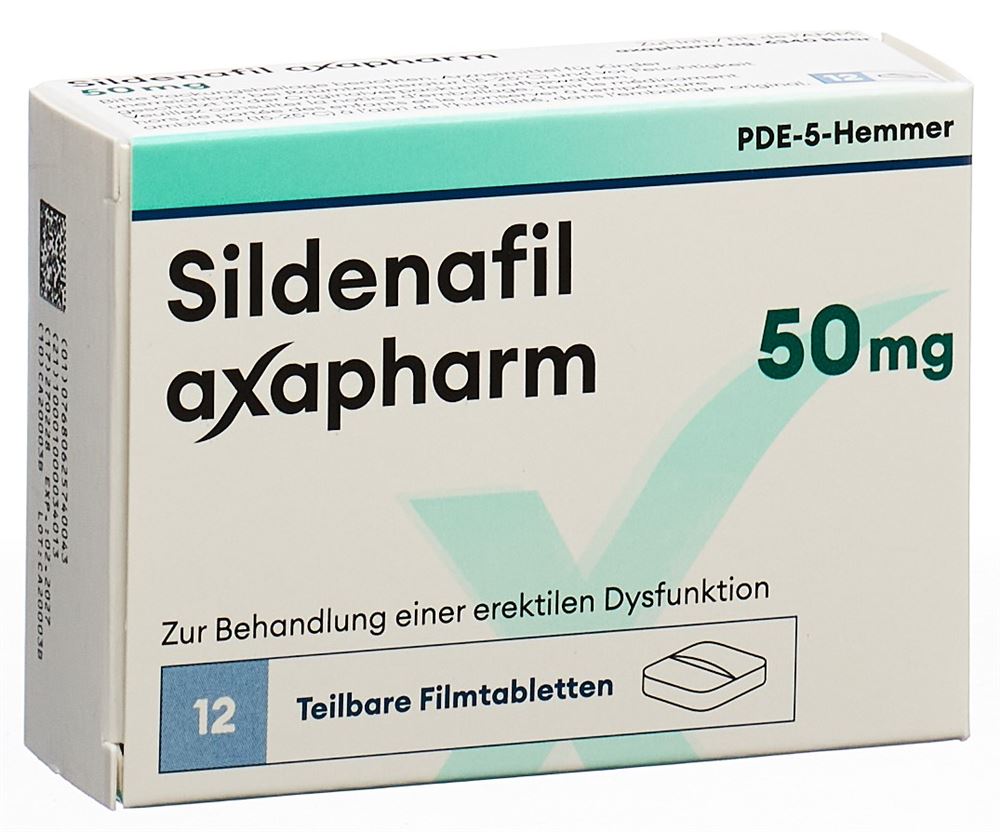 SILDÉNAFIL axapharm cpr pell 50 mg 12 pce