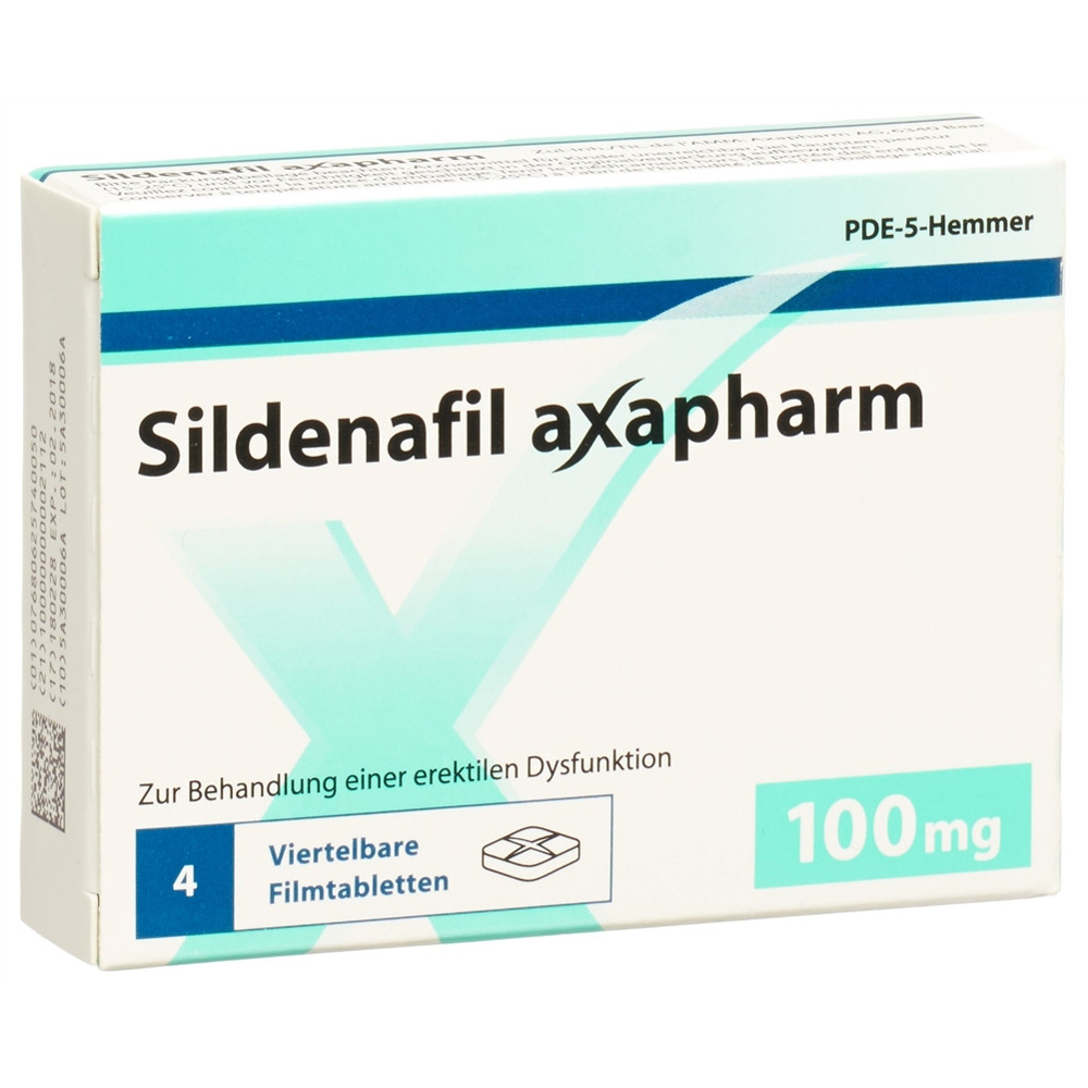 SILDÉNAFIL axapharm cpr pell 100 mg 4 pce