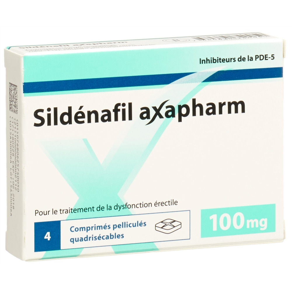 SILDÉNAFIL axapharm cpr pell 100 mg 4 pce