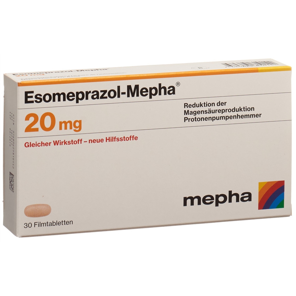 Esomeprazol-Mepha 20 mg, magensaftresistente Tabletten