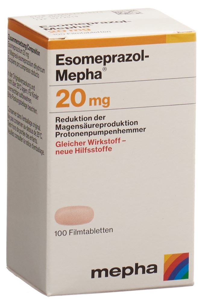 ESOMEPRAZOL Mepha cpr pell 20 mg bte 100 pce