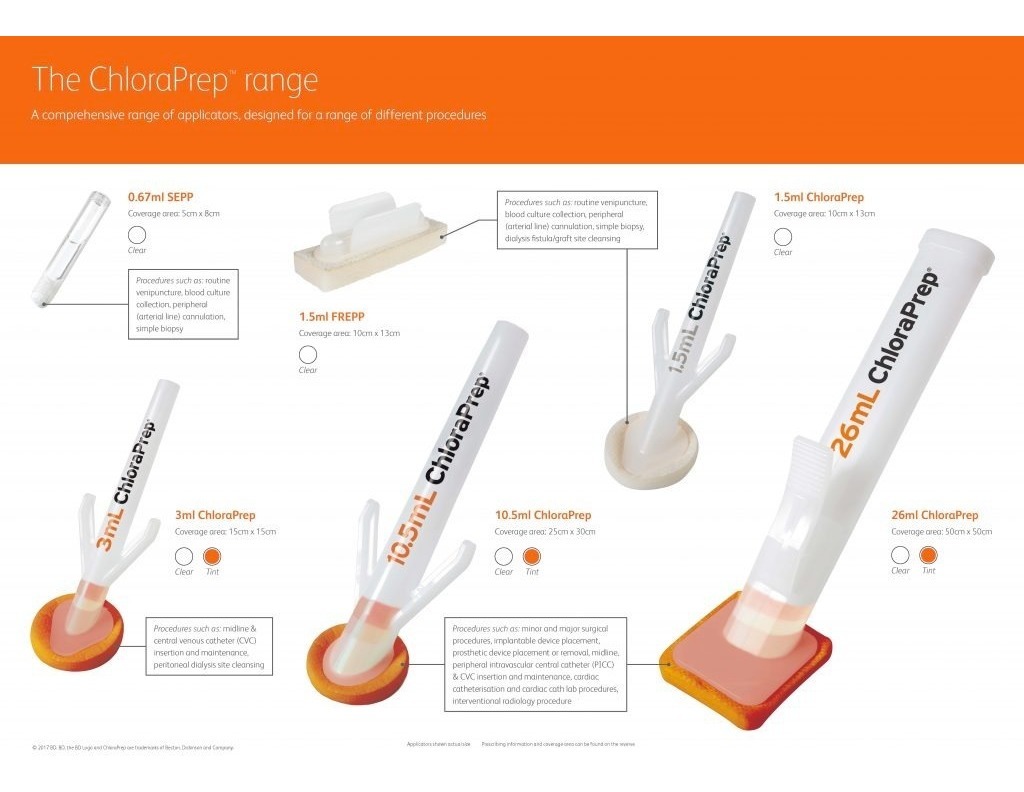 ChloraPrep coloré, solution pour application cutanée avec 26 ml applicateur