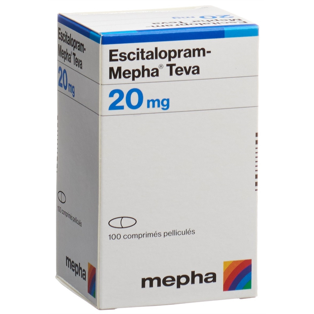 ESCITALOPRAM Mepha Teva cpr pell 20 mg bte 100 pce