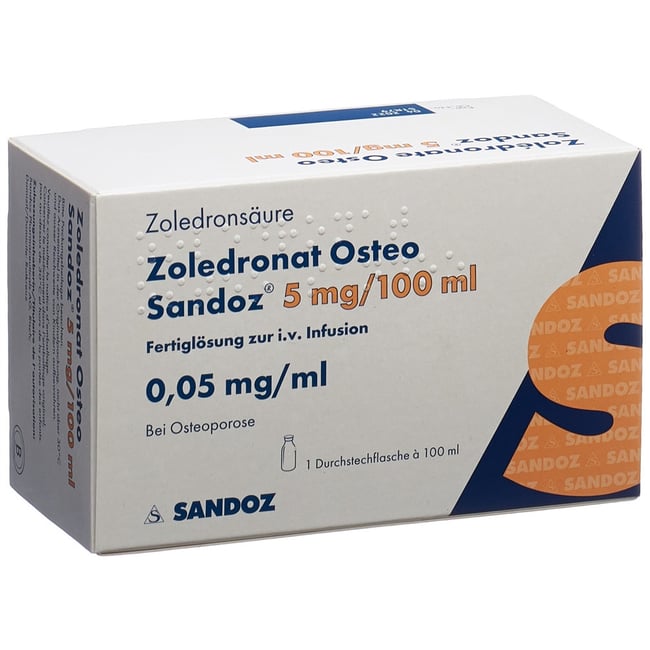 ZOLEDRONATE OSTEO Sandoz 5 mg/100ml amp 100 ml