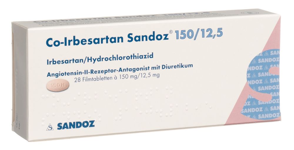 CO-IRBESARTAN Sandoz cpr pell 150/12.5 mg 28 pce