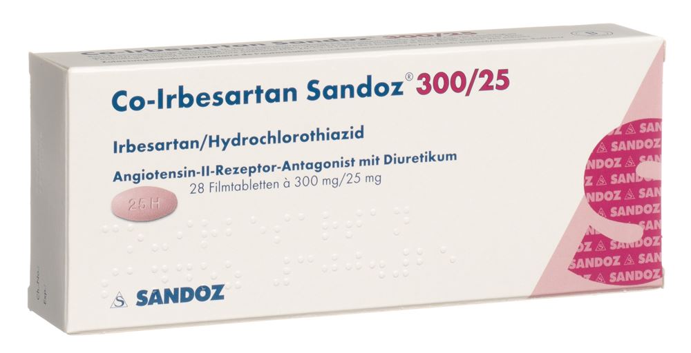 CO-IRBESARTAN Sandoz cpr pell 300/25 mg 28 pce