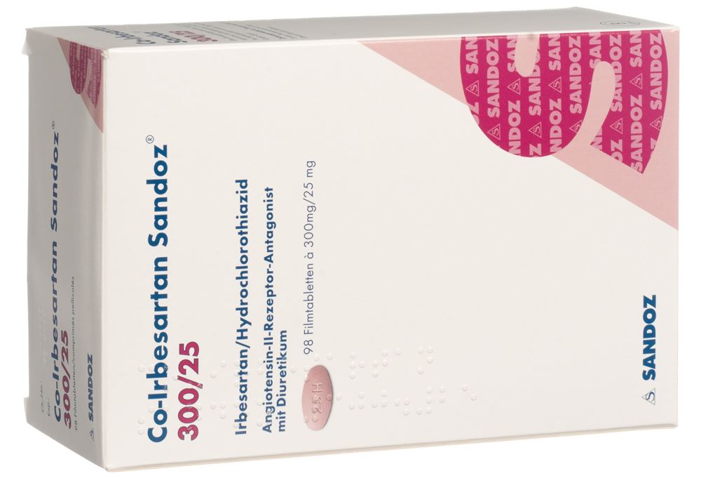 CO-IRBESARTAN Sandoz cpr pell 300/25 mg 98 pce