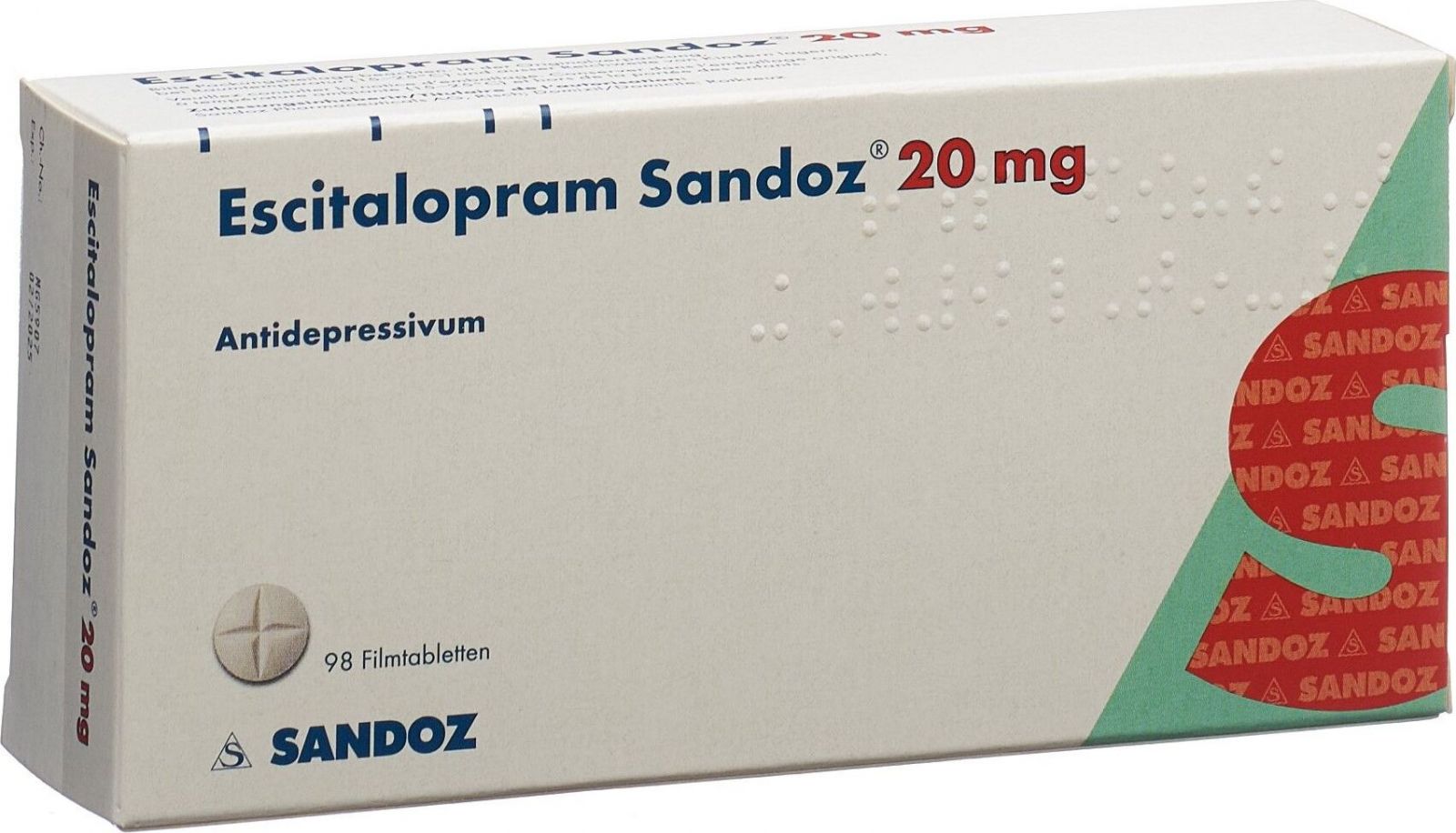 Escitalopram Sandoz 20 mg, Filmtabletten