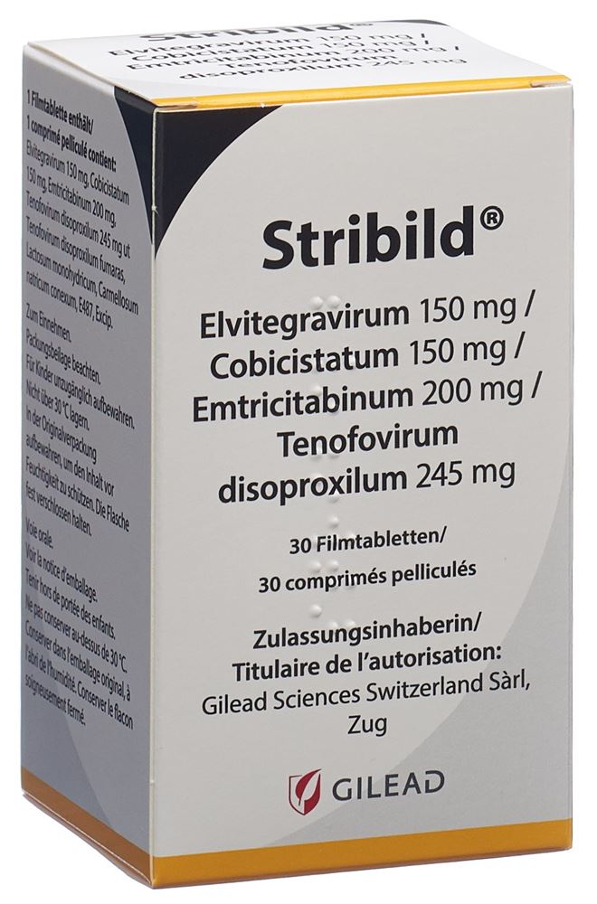 STRIBILD cpr pell 150/150/200/245 mg bte 30 pce