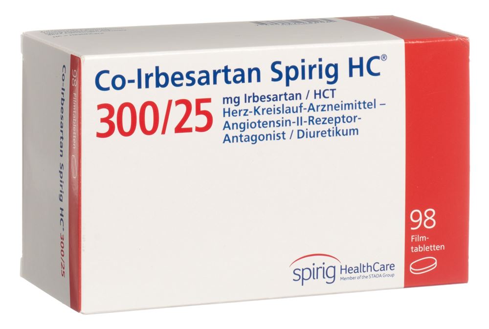 CO-IRBESARTAN Spirig HC cpr pel 300/25mg 98 pce