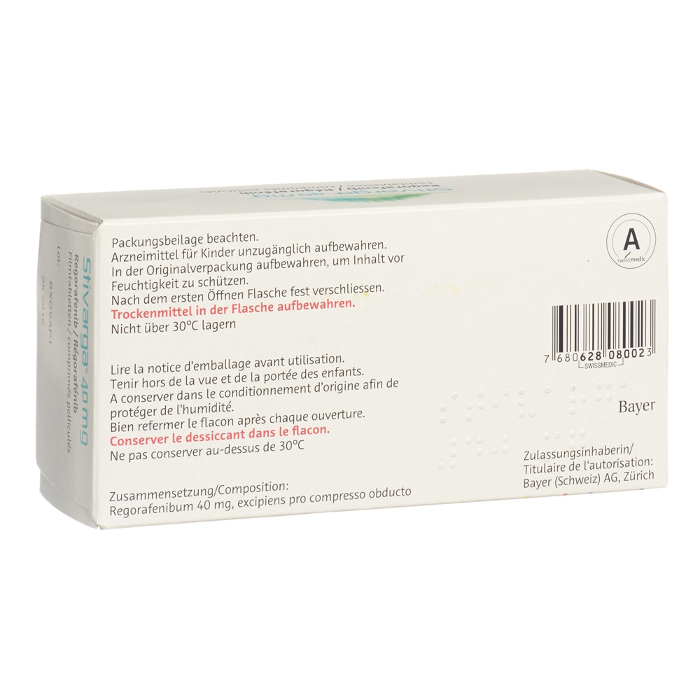 STIVARGA cpr pell 40 mg 3 bte 28 pce