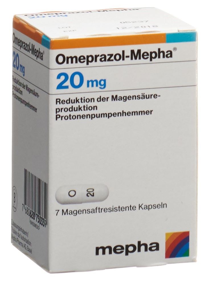 OMEPRAZOL Mepha caps 20 mg bte 7 pce