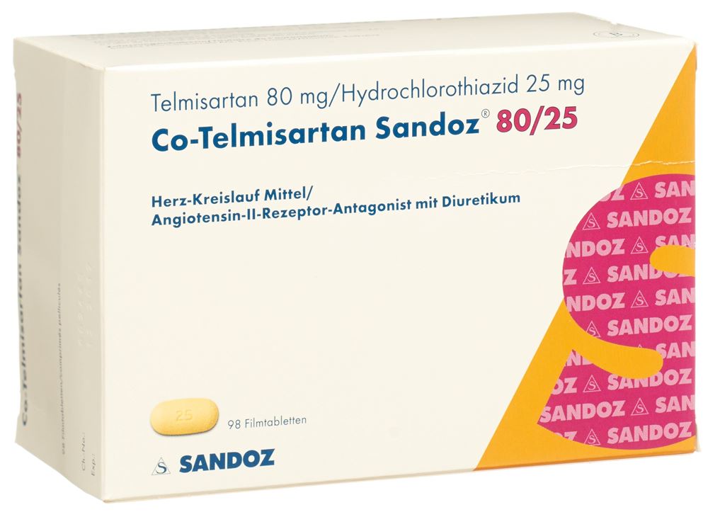 CO-TELMISARTAN Sandoz cpr pell 80/25 98 pce
