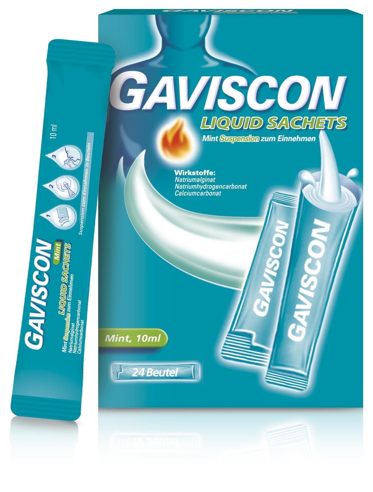 Gaviscon Liquid Mint, Suspension zum Einnehmen im Beutel