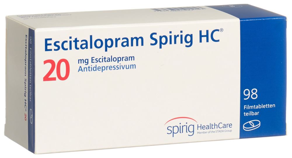 ESCITALOPRAM Spirig HC cpr pellic 20 mg 98 pce