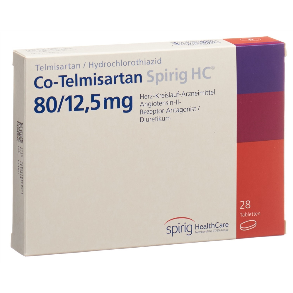 TELMISARTAN Spirig HC cpr pell 80 mg 28 pce