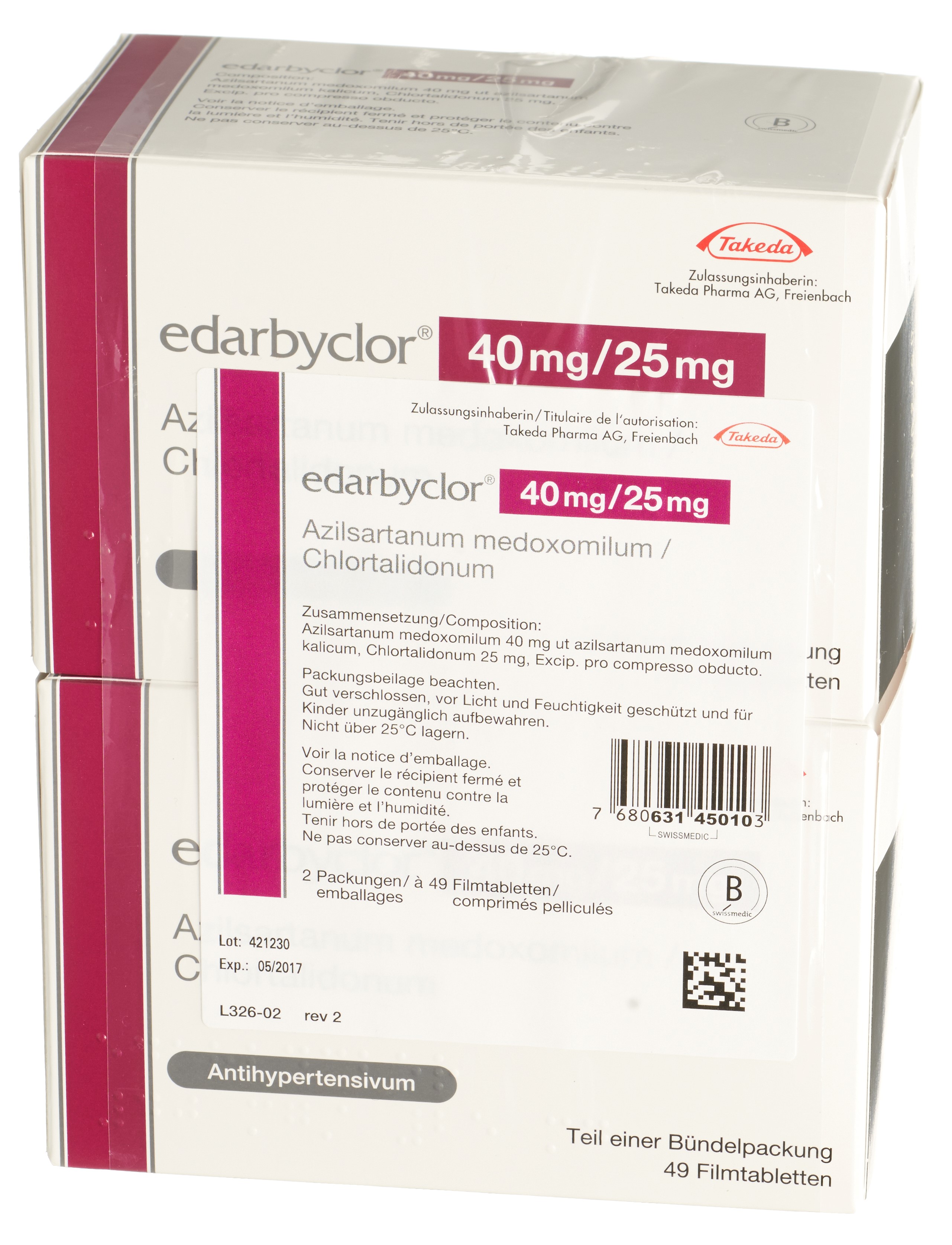 EDARBYCLOR cpr pell 40/25 mg blist 28 pce