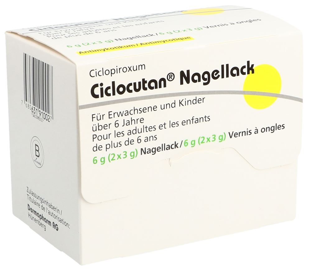 CICLOCUTAN vernis à ongles sol 80 mg/g 2 x 3 g