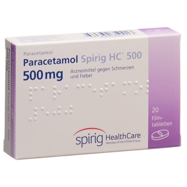 Paracetamol Spirig HC 500 mg, Filmtabletten