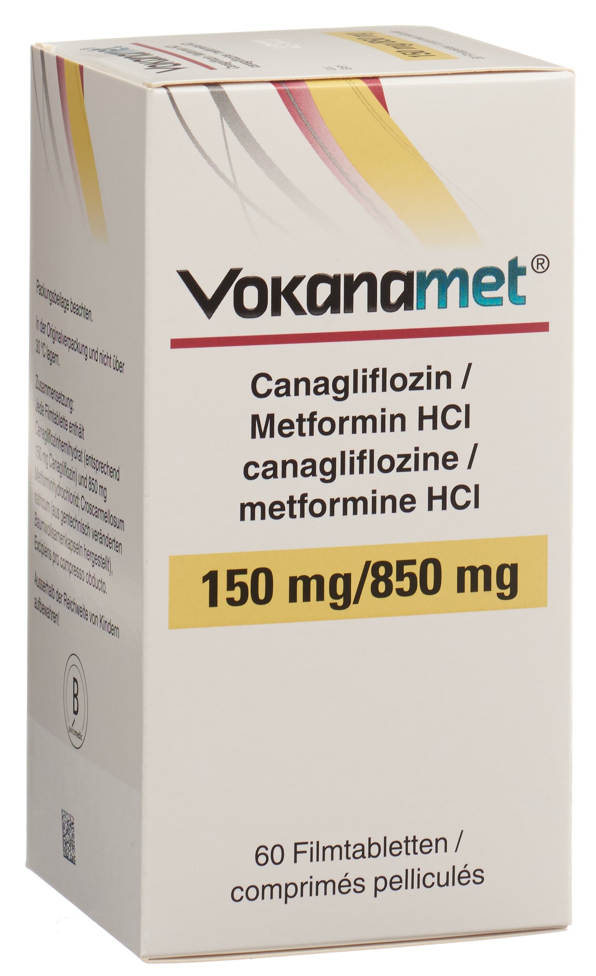 VOKANAMET cpr pell 150/850 mg 3 bte 60 pce