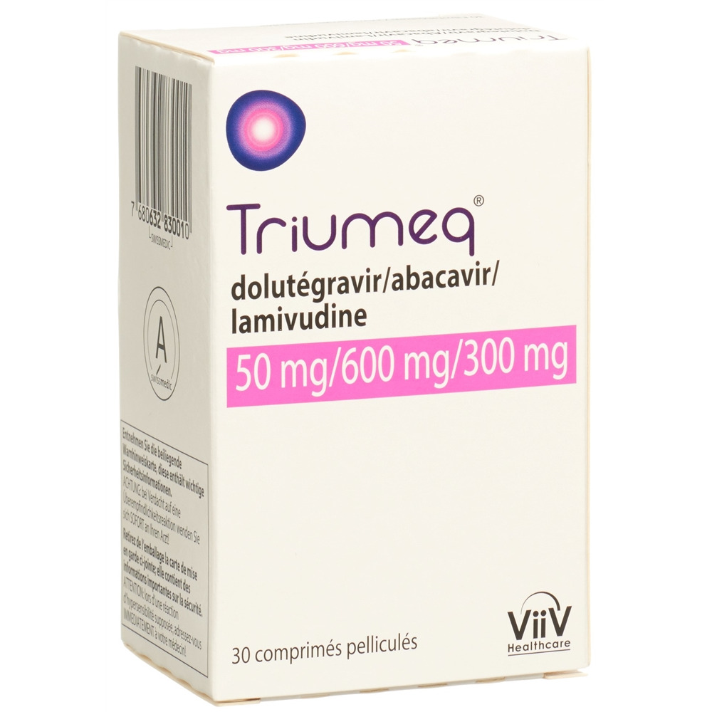 TRIUMEQ cpr pell 50mg/600mg/300mg bte 30 pce