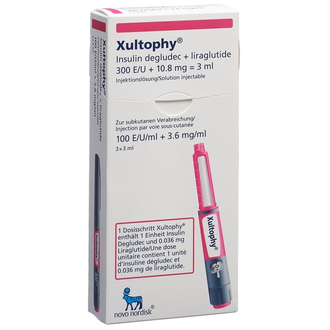 Xultophy Insulin Degludec 100 E/ml und Liraglutide 3.6 mg/ml, Injektionslösung