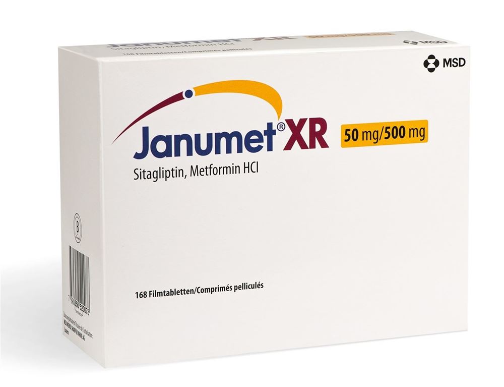JANUMET XR 50 mg/ cpr ret 500 mg 168 pce