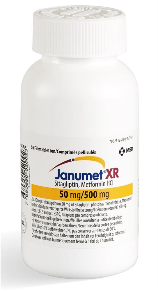 JANUMET XR 50 mg/ cpr ret 500 mg 168 pce