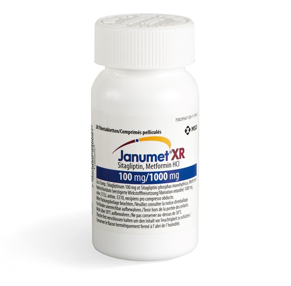 JANUMET XR 100 mg/ cpr ret 1000 mg 84 pce