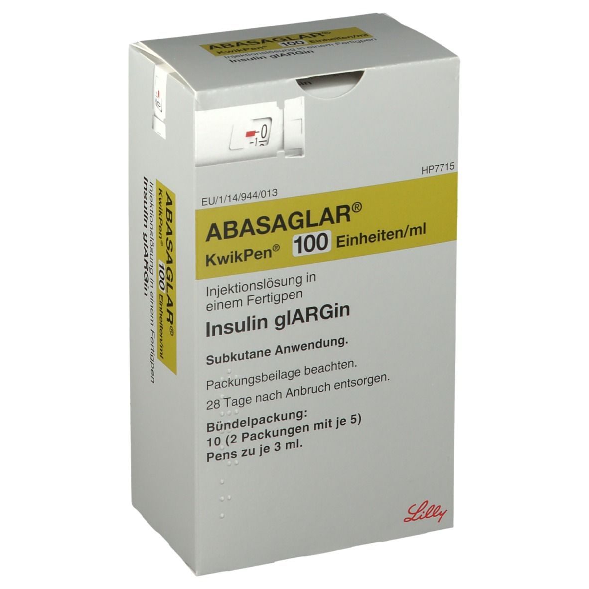 Abasaglar KwikPen 100 U/ml, solution injectable