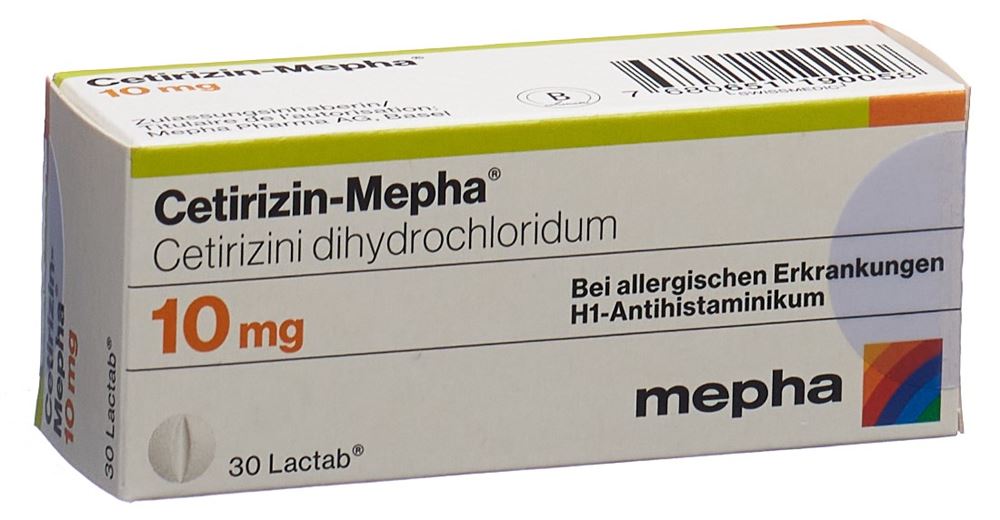 CETIRIZIN Mepha Lactab 10 mg 30 pce
