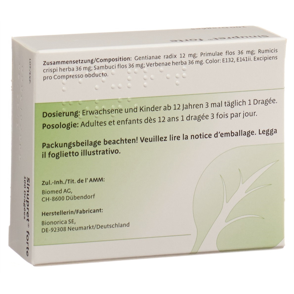 Sinupret extract, Dragées