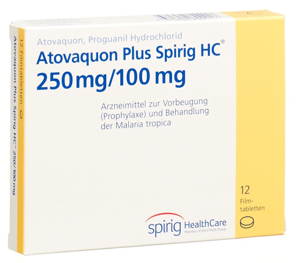 ATOVAQUONE PLUS Spirig HC cpr pellic 250 mg 12 pce