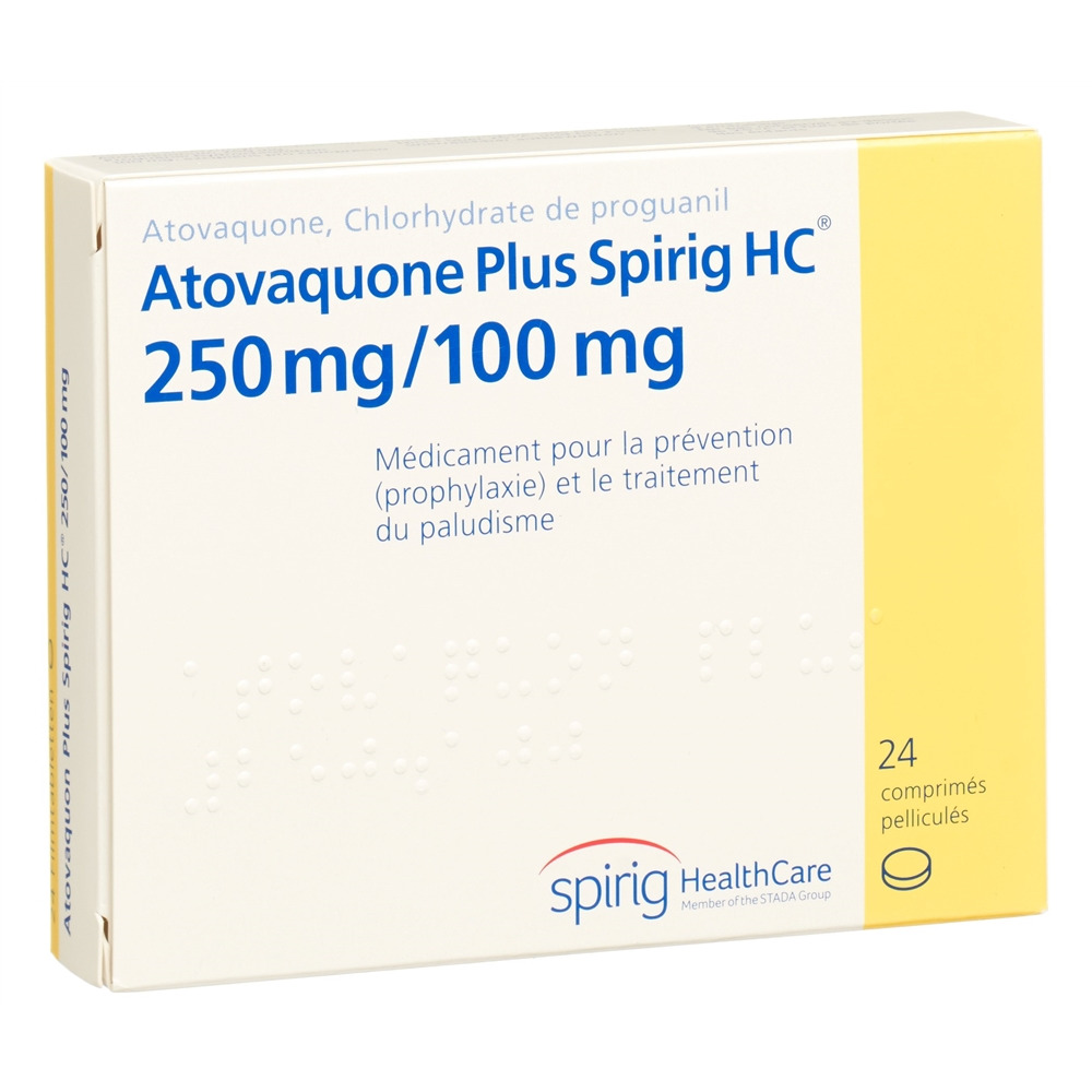 ATOVAQUONE PLUS Spirig HC cpr pellic 250 mg 24 pce