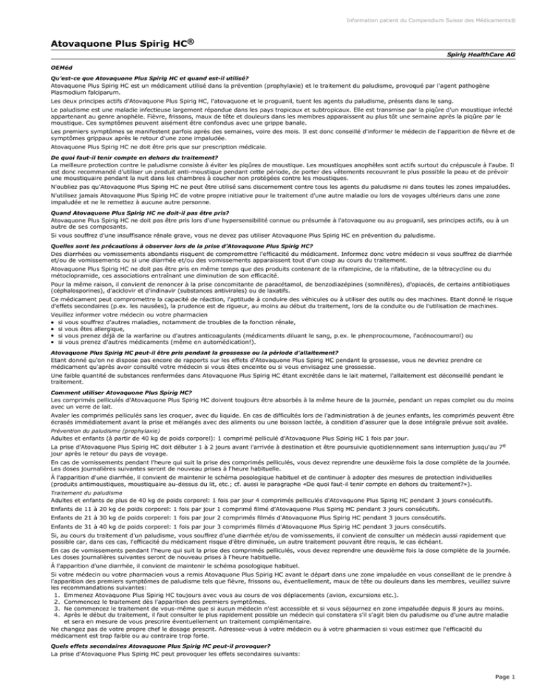 ATOVAQUONE PLUS Spirig HC cpr pell 250/100 24 pce