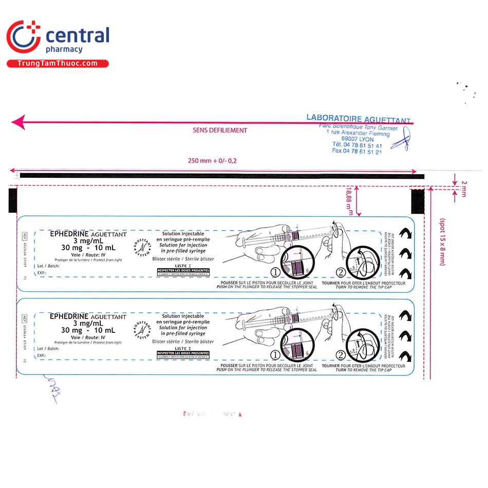 Ephedrin Aguettant 3 mg/ml, solution injectable en seringue préremplie