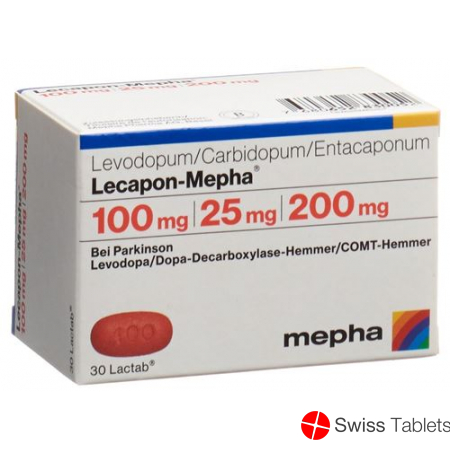 Lecapon-Mepha 100 mg / 25 mg / 200 mg, Lactab