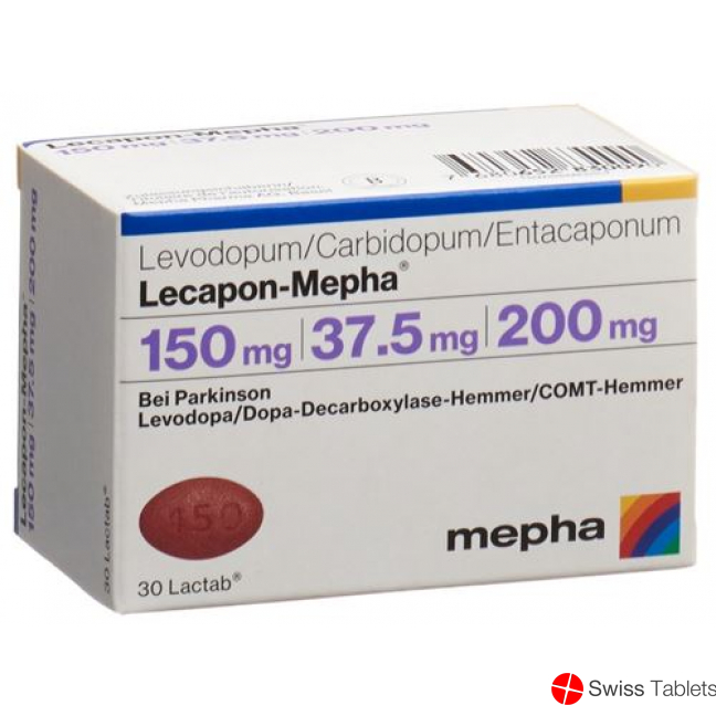 Lecapon-Mepha 150 mg / 37.5 mg / 200 mg, Lactab